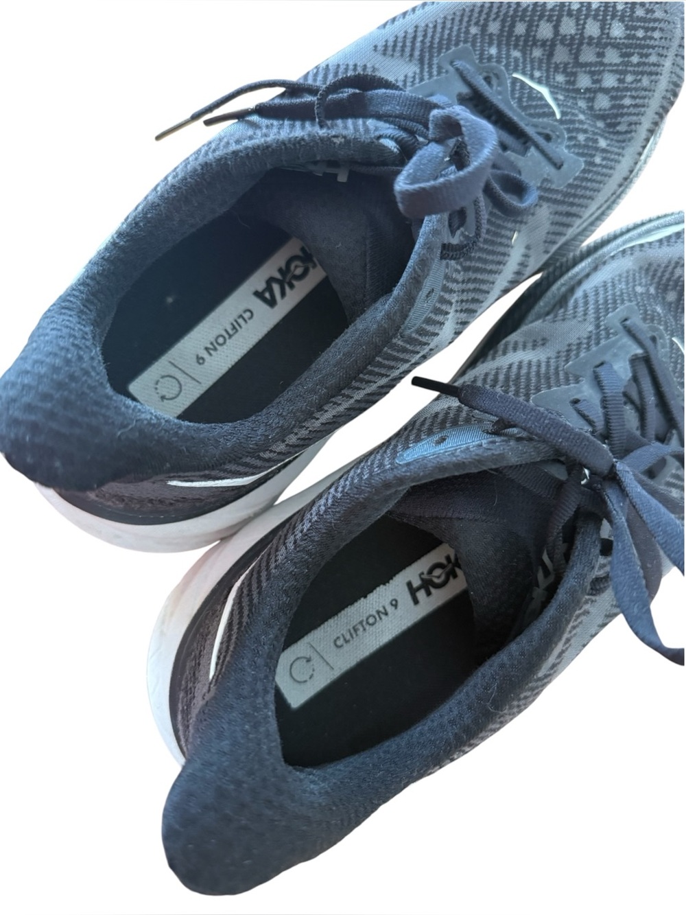 Hoka One One Clifton 9 Men’s Size 9 Black & White - Picture 7 of 9